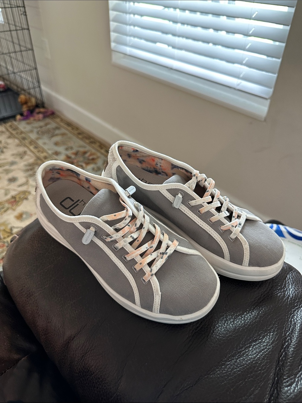 Hey Dude Grey Low-Top Sneakers